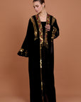 velvet kimono handmade red & gold embelishments