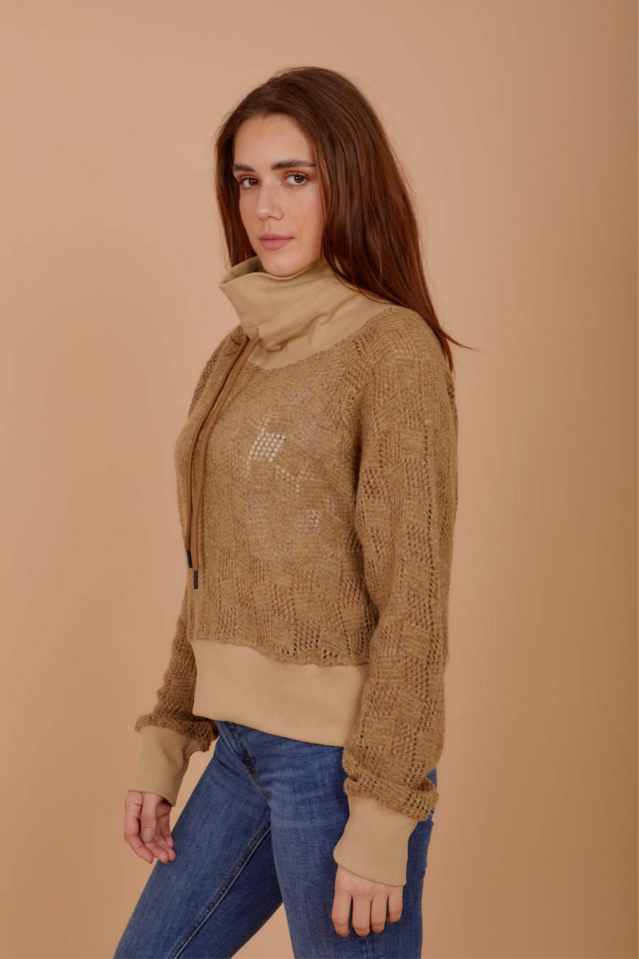 Knit & Rib sweatshirt - Beige