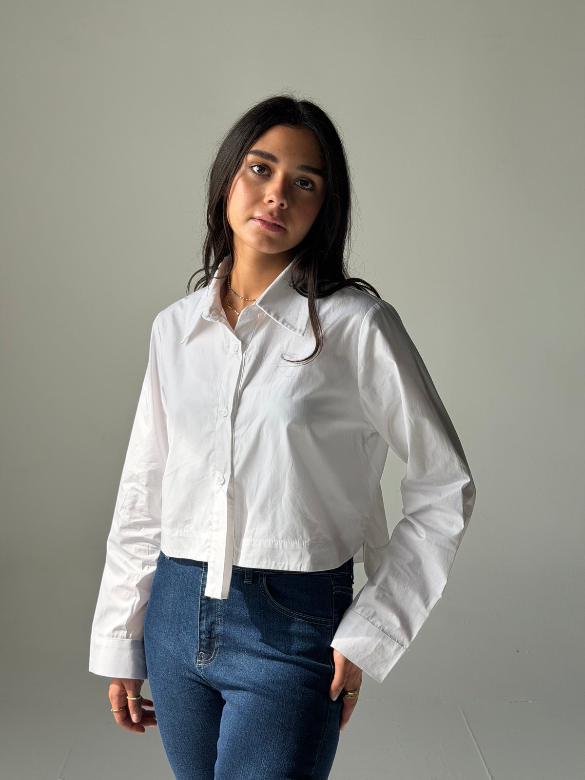 Cropped White Shirt