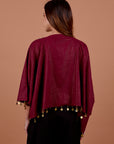 Tribal embellished kaftan - Burgundy