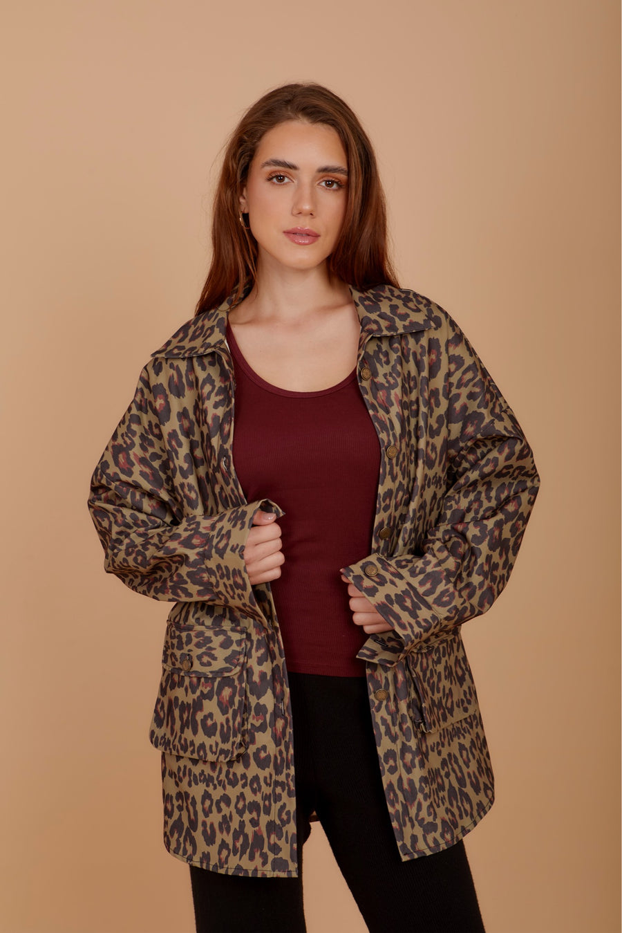 Leopard Gabardine jacket