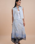 Grading blue/grey skirt embro