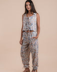 Floral print Pants + Vest Set