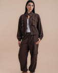 Peach skin brown set