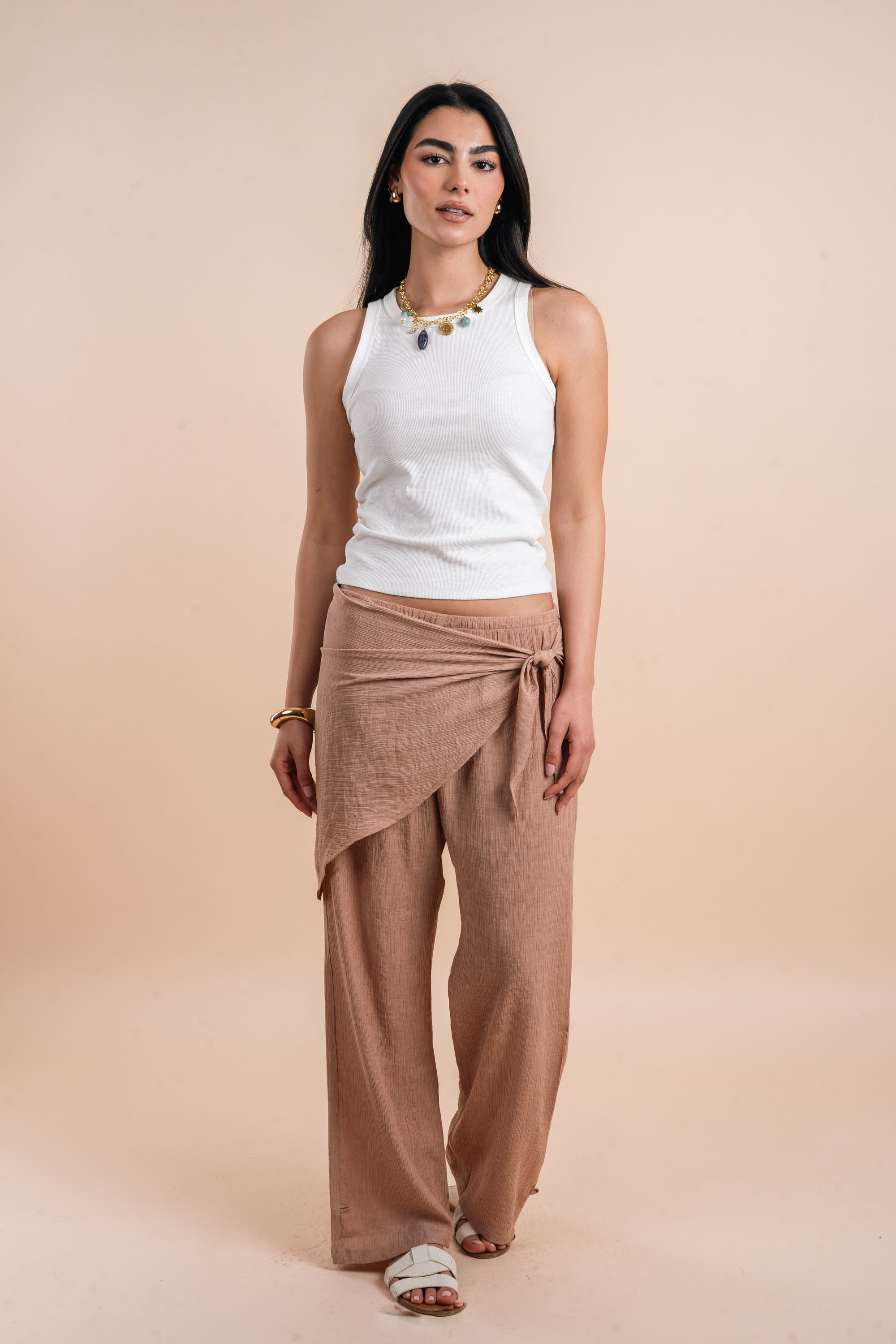 Scarf pants - dusty pink