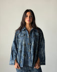Denim shirt embelished shells- Navy