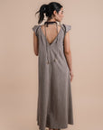 Puff sleeve Dress - Beige stripes