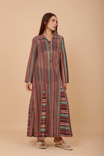 Stripes Long sleeve crochet dress