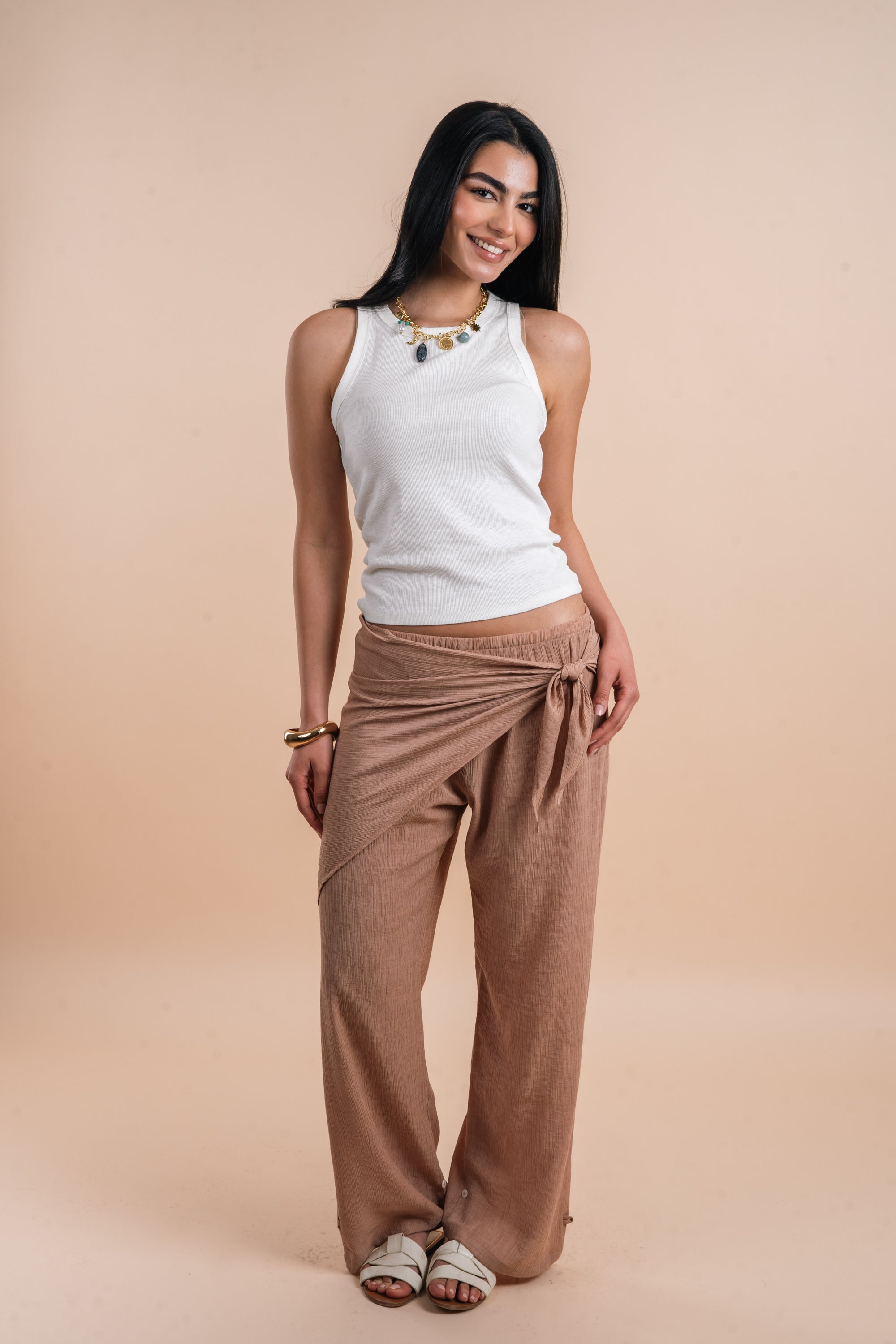 Scarf pants - dusty pink