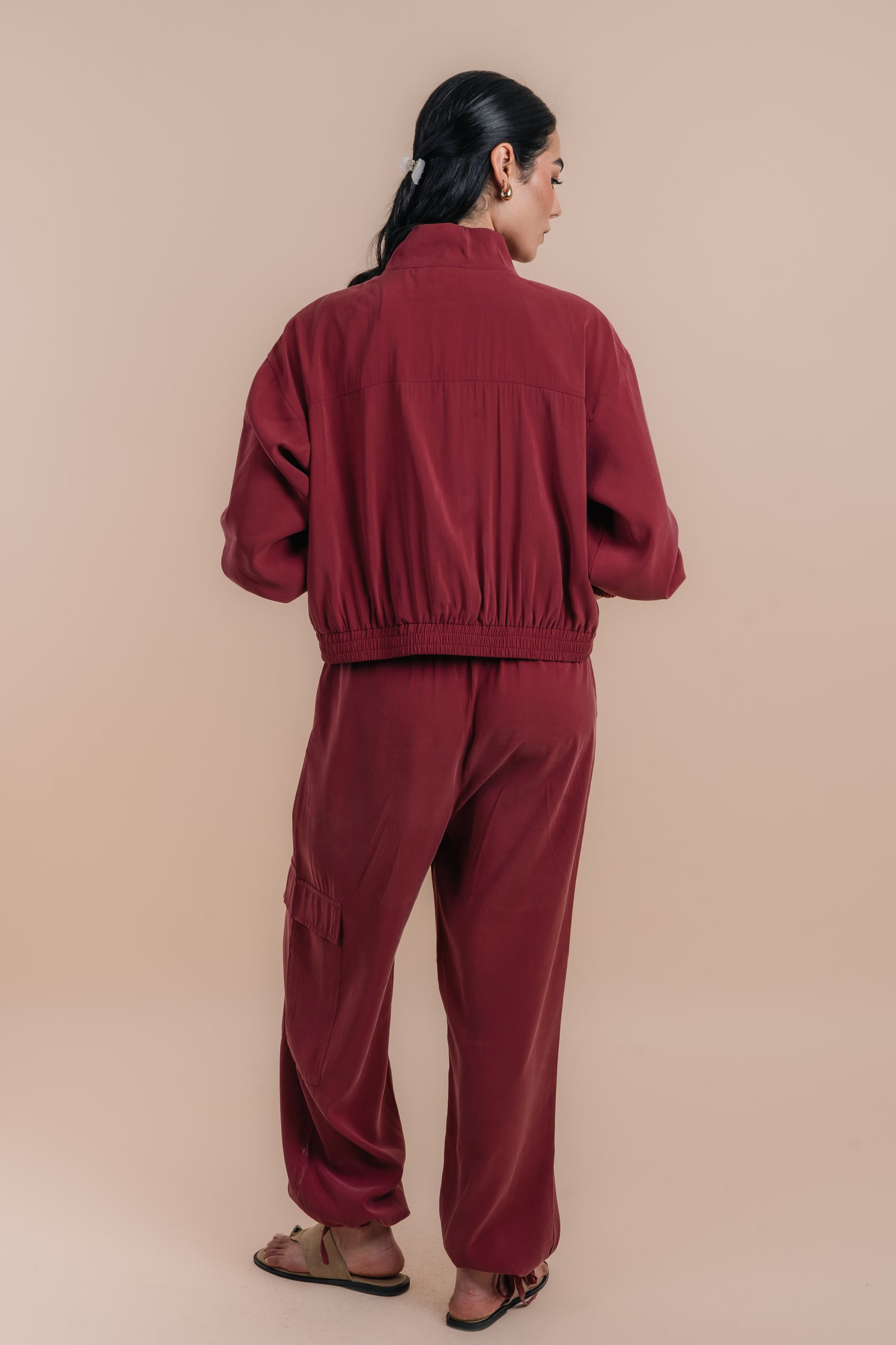 Peach skin crimson set