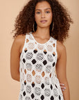 White Sleeveless Crochet dress