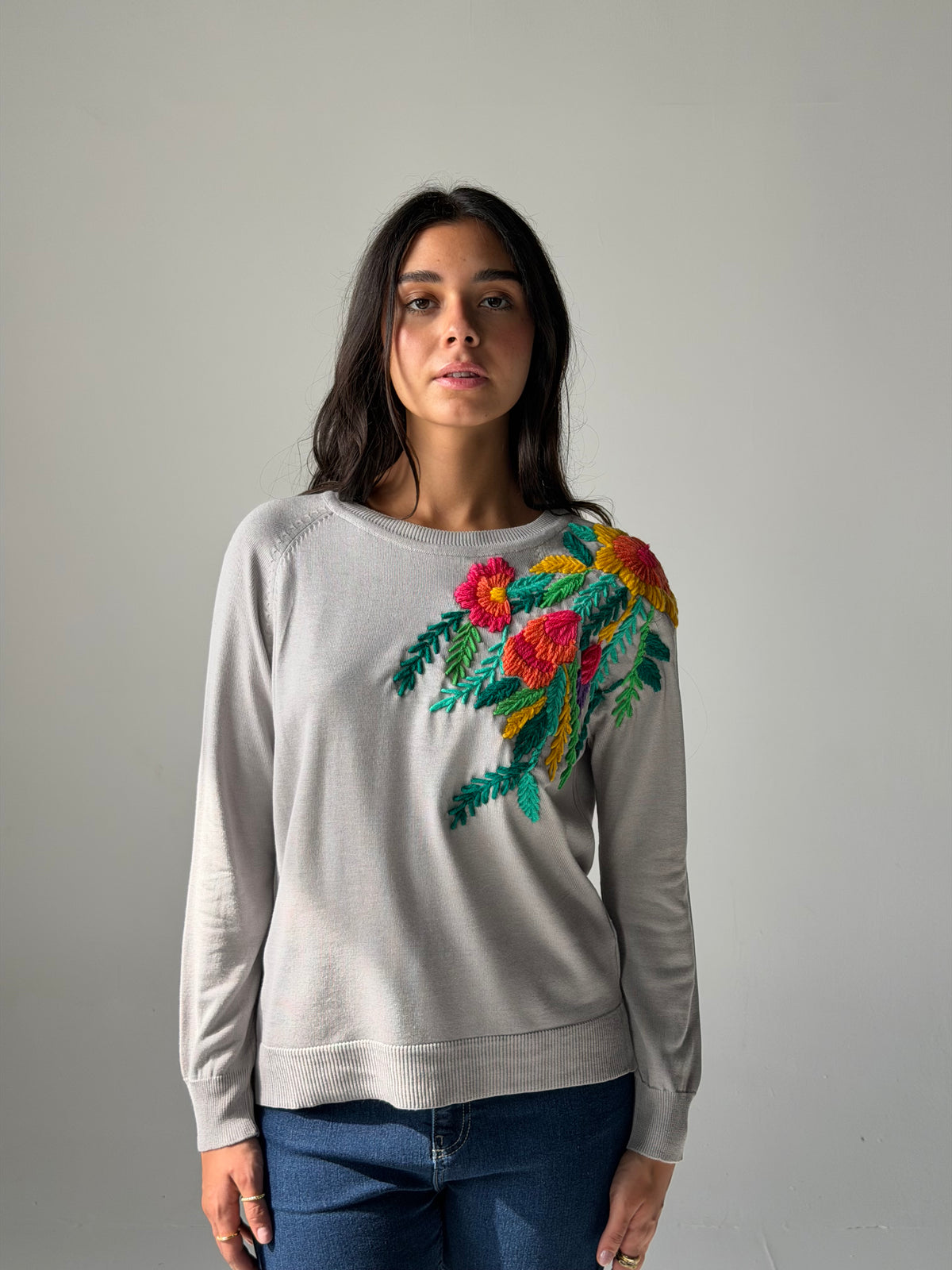 Floral Embroidery knitwear Top
