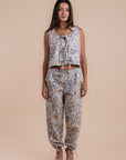 Floral print Pants + Vest Set
