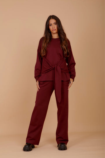 Burgundy Tie sweats set