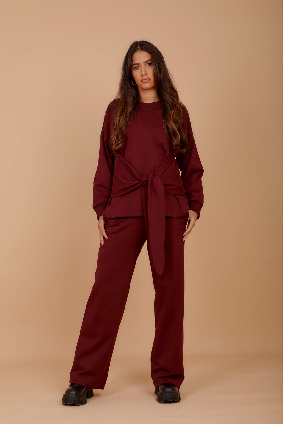 Burgundy Tie sweats set