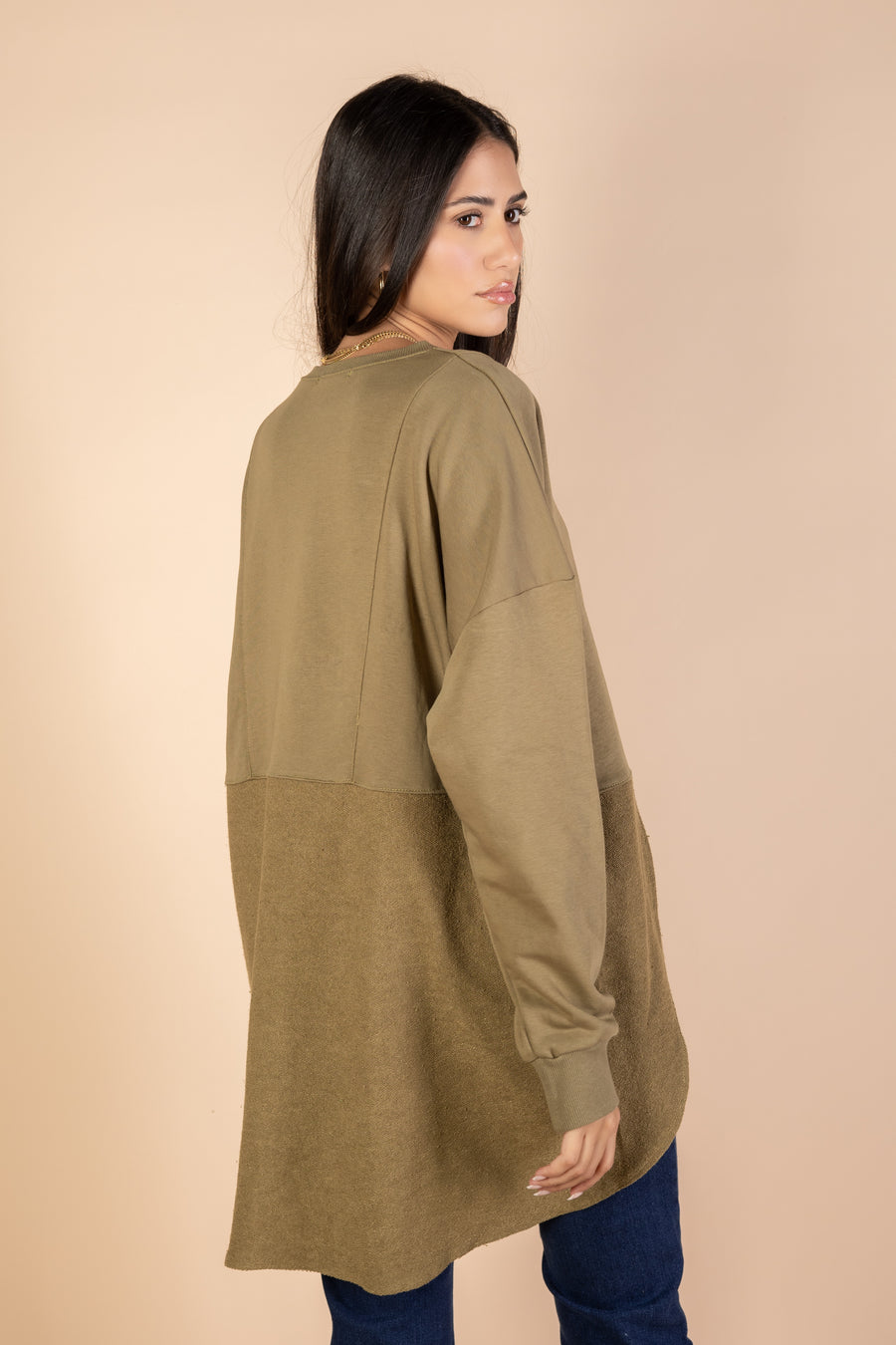 ( Restocking ) Back & Forth Melton Top - Olive