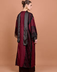 Satin & Lace Burgundy Kimono