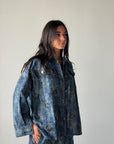 Denim shirt embelished shells- Navy