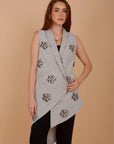 Grey Asymmetrical blended wool Waistcoat