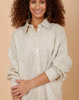 Beige silver shimmer Waves Shirt