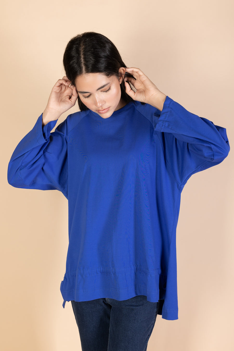 Oversized Drawstring T-shirt - Royal Blue