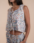 Floral print Pants + Vest Set