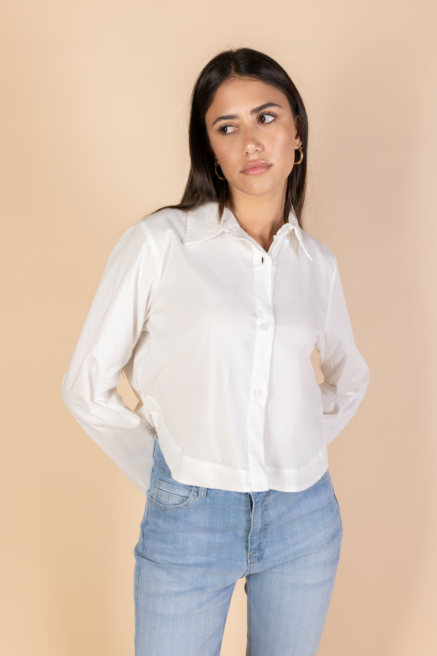 Cropped White Shirt