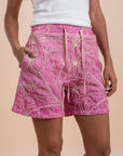 Grading pink embro shorts