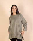 Oversized Drawstring T-shirt - Olive