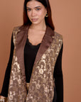 Brown & Gold Embro Vest