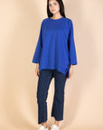 Oversized Drawstring T-shirt - Royal Blue