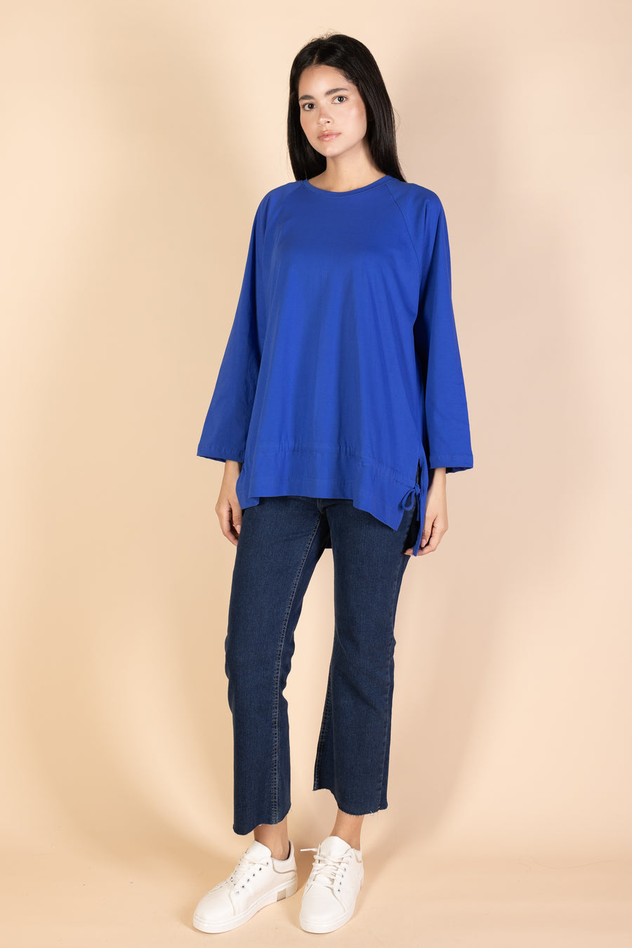 Oversized Drawstring T-shirt - Royal Blue