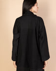 Black Melton Cardigan