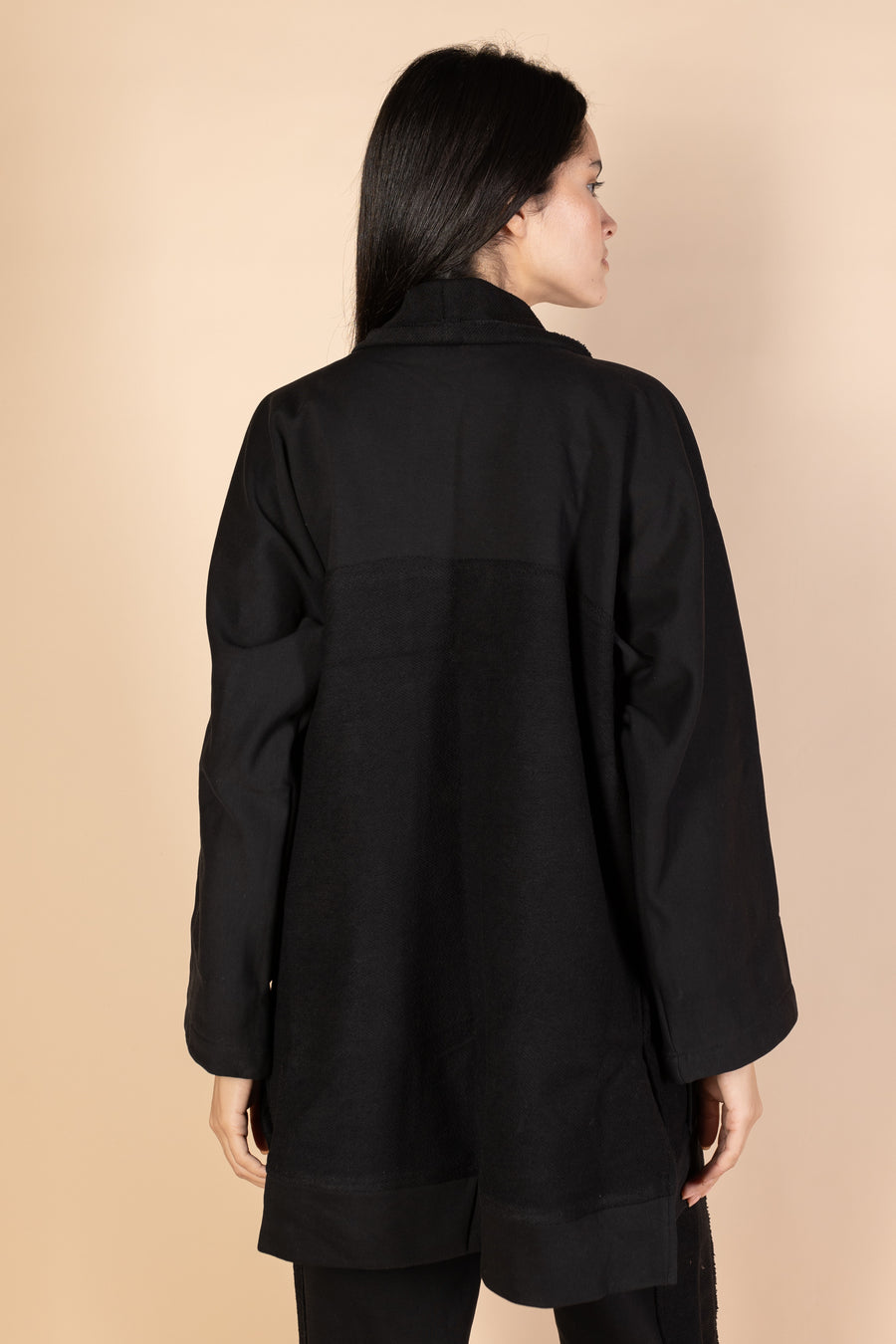 Black Melton Cardigan