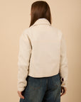 Wool Jacket with Pockets - off-white