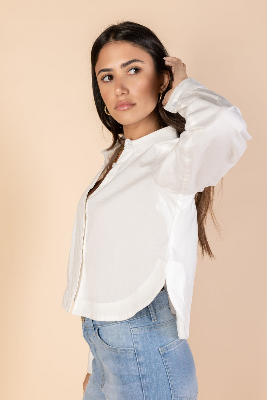 Cropped White Shirt