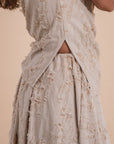 Restocking _Asymmetric Draped Top - Beige