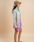 Grading mint/purple embro shirt