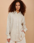 Beige silver shimmer Waves Shirt