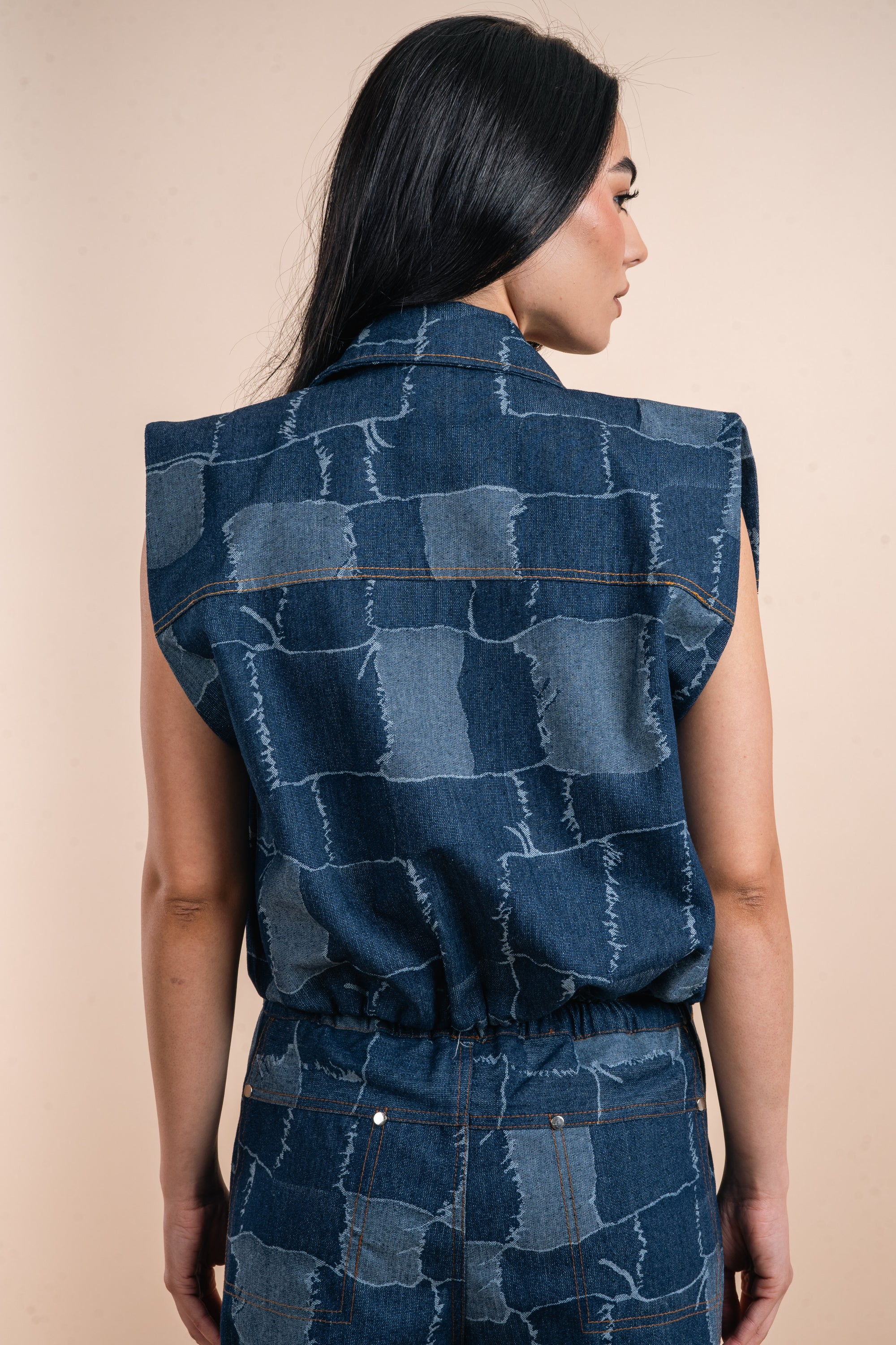 Checkers Denim Vest
