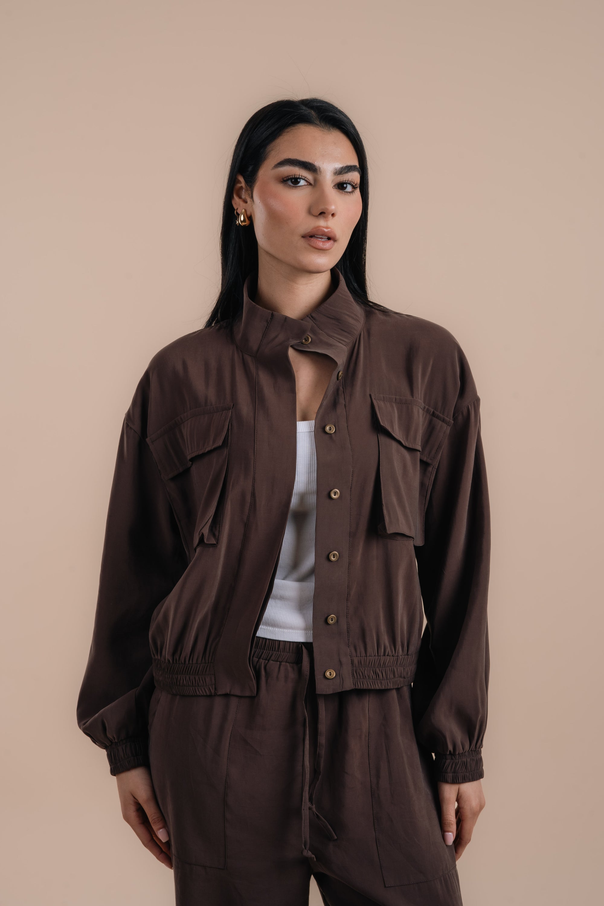 Peach skin brown set