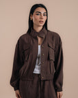 Peach skin brown set