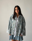 Denim shirt embelished shells- Blue