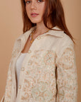 Pastels embroidered tweed jacket