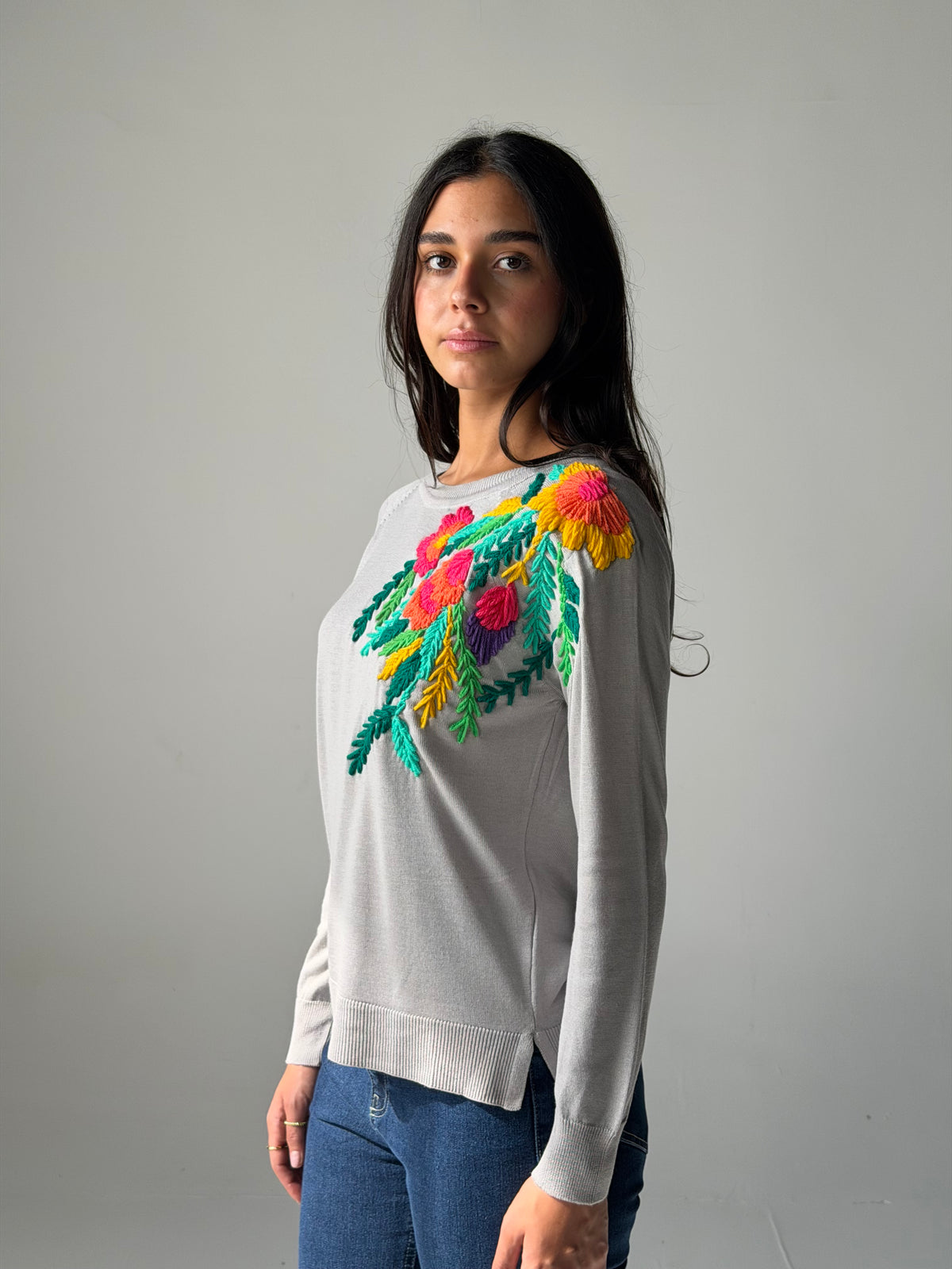 Floral Embroidery knitwear Top