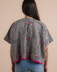 Grey & Black embroidered Linen Shirt