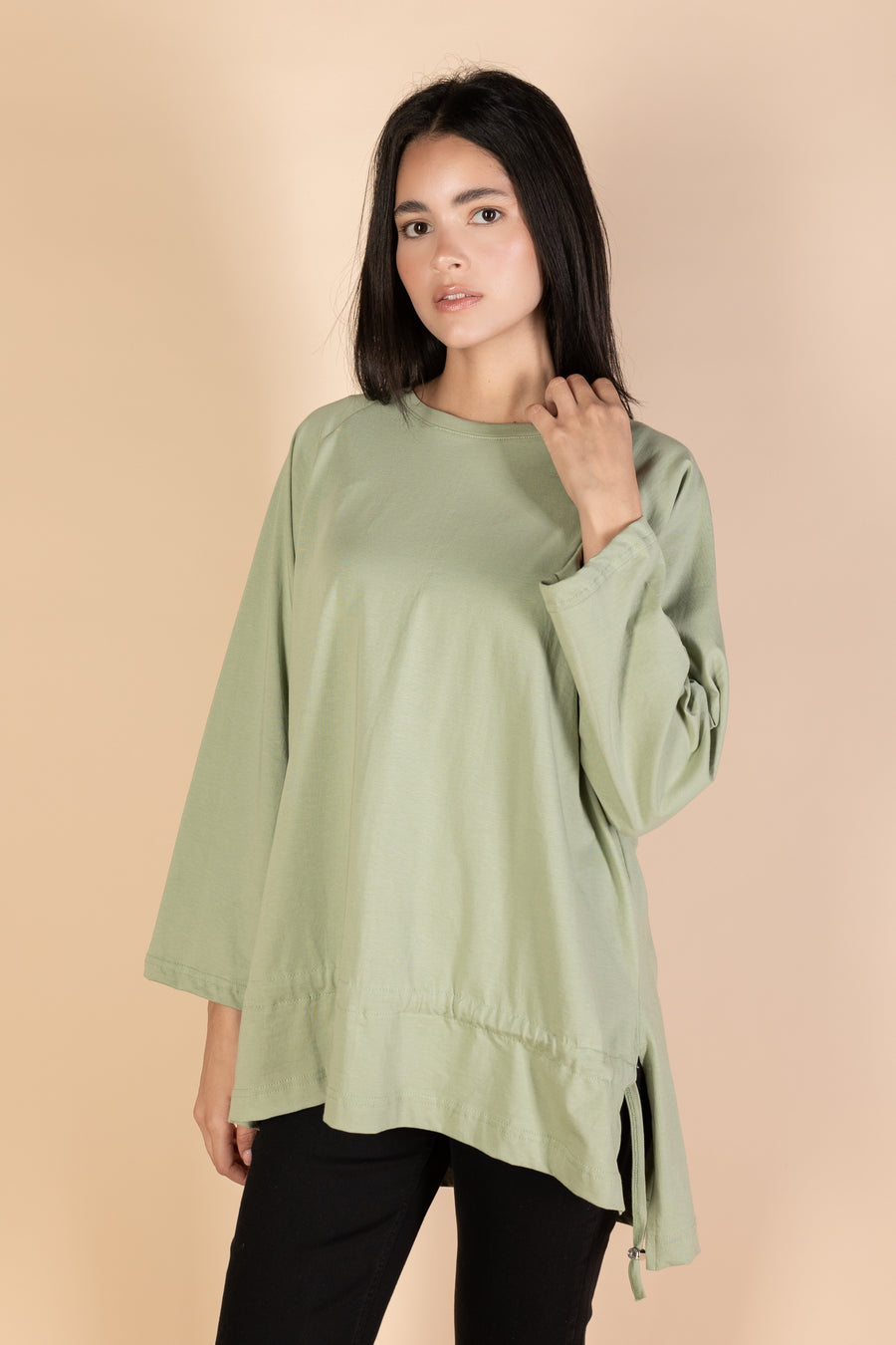 Oversized Drawstring T-shirt - Mint