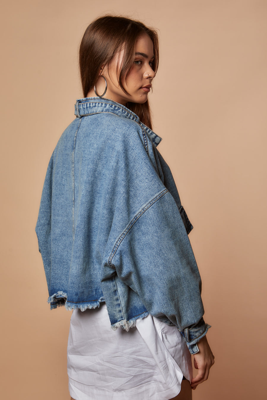 Blue Fringes Denim Jacket