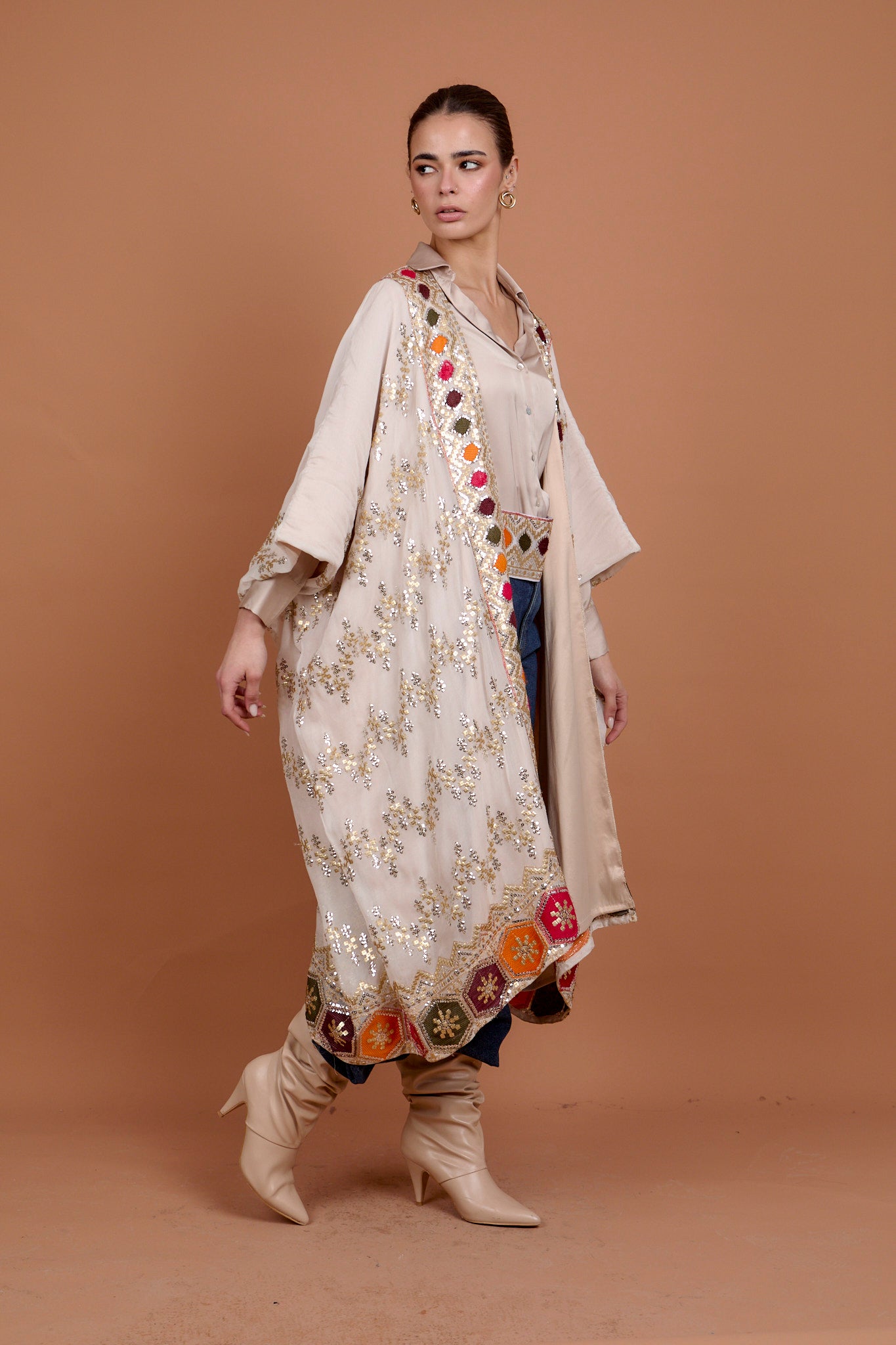 Halo - White coated Kimono + Belt