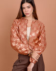 Sparkle coral pink bomber